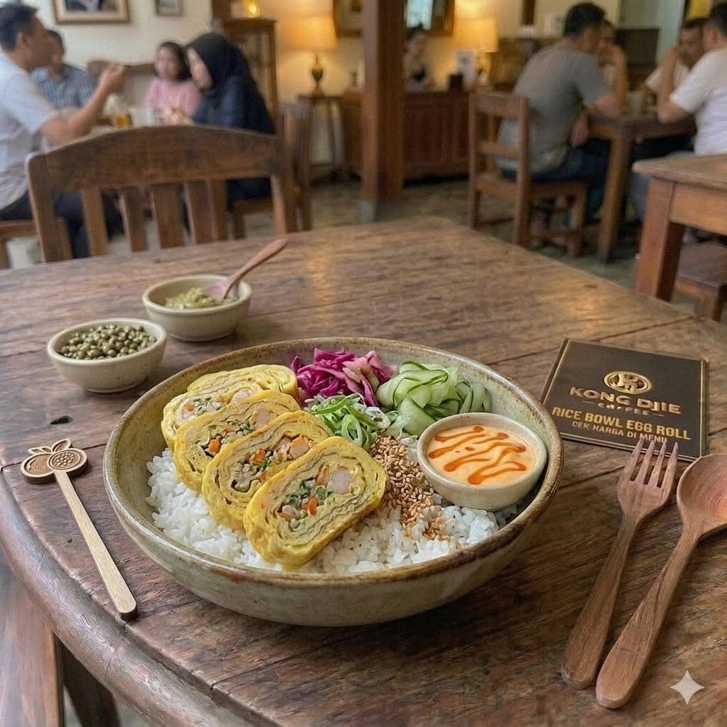 RICE BOWL EGG ROLL Kedai Kopi Kong Djie